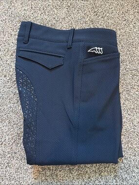 Equiline Navy Full-Seat Silicone Grip Breeches